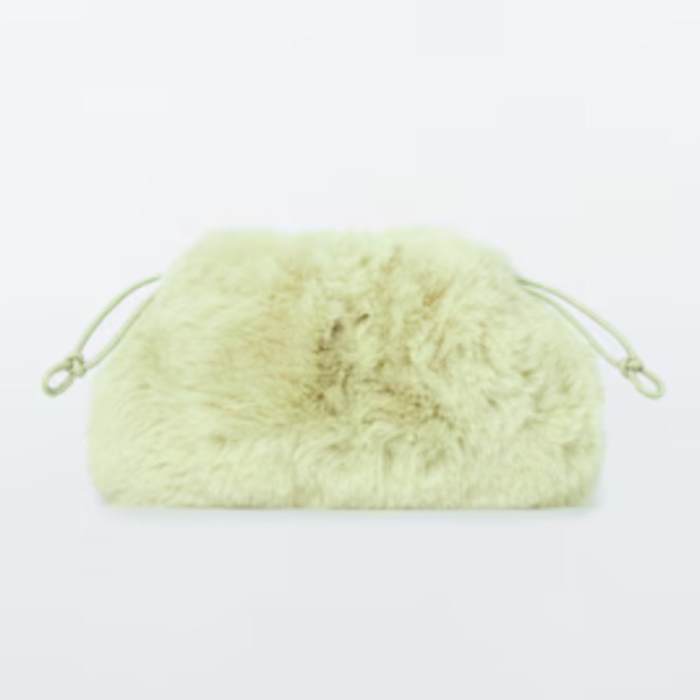 COS NWT Soft Green Faux Fur Crossbody Bag. This listing for green bag only